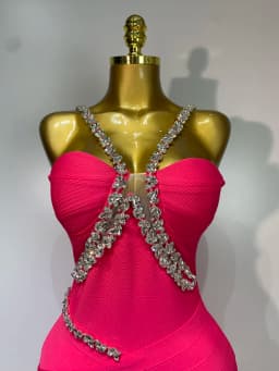 Women Sexy Backless Shinning Crystal Bodycon Long Bandage Dresses Celebrate Birthday Elegant Evening Party Wedding Guest Gown