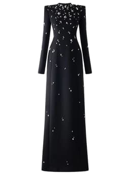 TOP QUALITY Newest 2026 Designer Fashion Women's Rhinestone Diamonds Beaded Long Maxi Dress