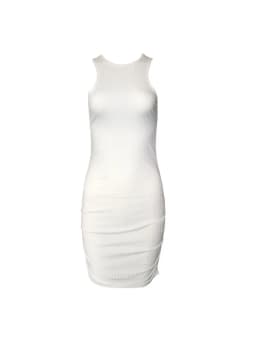Sexy Stripes Thread Knitting Slim Bodycon Dress Women Sleeveless Solid Color Skinny Mini Dress Elegant Club Party Vestidos