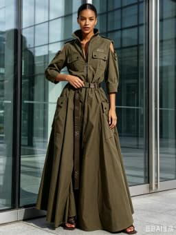 Retro Maxi Shirt Dress Women 2026 Turndown Neck Half Sleeve Zipper Belt Pockets Long Dress Ladies Streetwear Women Clothes