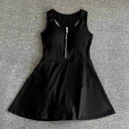 Tennis Skirt Casual Half Zipper Sports Fitness Dress Anti-Running High Waist Slim Golf Yoga Dress