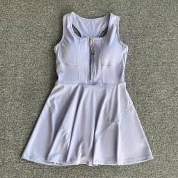 Tennis Skirt Casual Half Zipper Sports Fitness Dress Anti-Running High Waist Slim Golf Yoga Dress