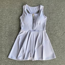 Tennis Skirt Casual Half Zipper Sports Fitness Dress Anti-Running High Waist Slim Golf Yoga Dress