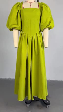 CM.YAYA Women Long Lantern Sleeve Square Collar Big Swing Long Maxi Dress 2024 Fall Birthday Sexy Party Evening Dresses Vestidos