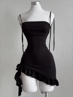 Sleeveless Backless Ruffles Mini Dress Women Summer Y2K Lace Up Black Bodycon Dresses Party Club Streetwear 2025 New Sundress