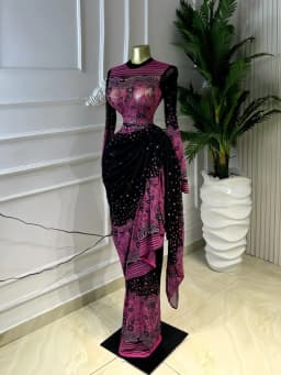 CM.YAYA Women Tie Dye Printed Stacked Ruched Long Sleeve Midi Bodycon Maxi Long Dress Birthday Party Education Trendy Dresses