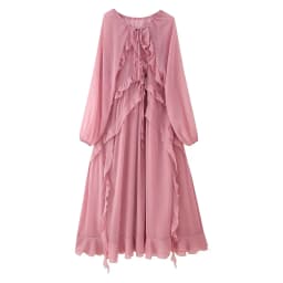 YENKYE 2025 Women Cascade Ruffles Lace Up V Neck Chiffon Long Dresses Full Sleeve A-line  Holiday Autumn Dress Maxi Vestidos