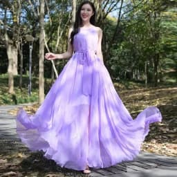 Travel Photo Desert Long Dress Women's New Summer Large Swing Chiffon Dress Elegant Belt Slimming Seaside Holiday Beach Dresses