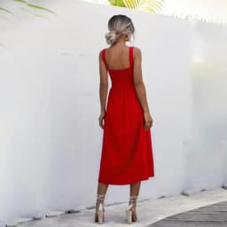 Customizable Women Long Dress Summer Sexy Backless Casual White Ruched Slip Midi Sundresses Pleated Spaghetti Strap Clothes
