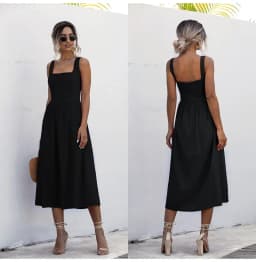 Customizable Women Long Dress Summer Sexy Backless Casual White Ruched Slip Midi Sundresses Pleated Spaghetti Strap Clothes