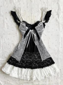 2000s Gothic Vintage Mini Dress Women Sleeveless Strap Party Dress Evening Lace Retro Cltohing Japanese Y2k Black Chic Lolita