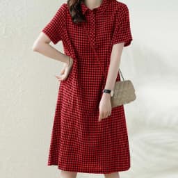 ZANZEA Women Plaid Long Shirt Dress 2024 Summer Short Sleeve Midi Dress Fashion Office Lapel Neck Robe Casual Loose Lady Vestido