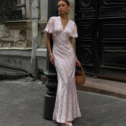 Ticketsx Elegant Women's Print Dress Summer Fashion Ruched Patchwork Lace Up Slim Long Dress Vintage Party Vacation Female Dress