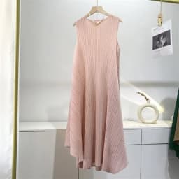 ALSEY Miyake Pleated Fashion Sleeveless Women for Dress Summer New Elegant O-neck Solid Color Loose Simple Casual Party Dress