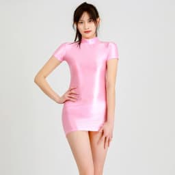 Satin Shiny Sexy Women Bodycon Dress Oil Glossy Smooth Sheer Micro Mini Dress See Through Sexy Tight Pencil White Party Dress