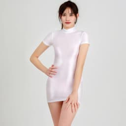 Satin Shiny Sexy Women Bodycon Dress Oil Glossy Smooth Sheer Micro Mini Dress See Through Sexy Tight Pencil White Party Dress
