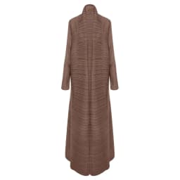 Miyake Pleated Turndown Collar Long Sleeve Cardigan Dress Long Coats Women New Abaya Fashion Solid Loose Large Size Clothes