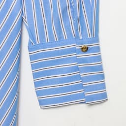 Striped Shirt Dress Women's Long Waist-Cinching Belted Asymmetrical Hem Commute Style High Waist Regular Sleeve Other Material