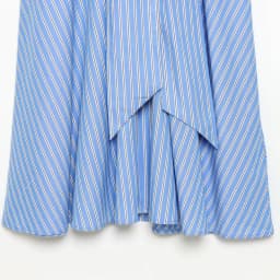 Striped Shirt Dress Women's Long Waist-Cinching Belted Asymmetrical Hem Commute Style High Waist Regular Sleeve Other Material