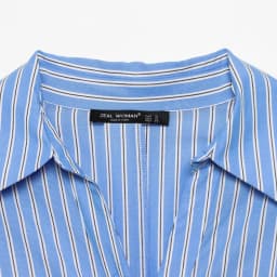 Striped Shirt Dress Women's Long Waist-Cinching Belted Asymmetrical Hem Commute Style High Waist Regular Sleeve Other Material
