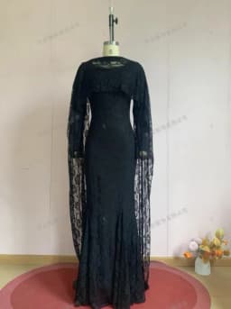 Long Dress Women Lace Dresses A Line Vestidos Round Neck Full Sleeve Hip Wrap Shawl Mermaid Elegant Slim Evening Wedding 2026