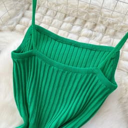 Knitted Pleated Long Dress High Waist Midi Sling Dress Elegant Sleeveless Yellow Dress Women Streetwear Black Bodycon Dress