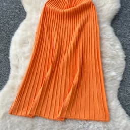 Knitted Pleated Long Dress High Waist Midi Sling Dress Elegant Sleeveless Yellow Dress Women Streetwear Black Bodycon Dress