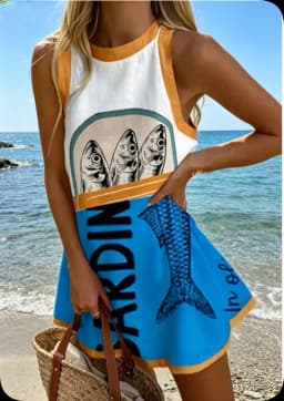 Summer New Print Dress Women's Fashion Elegant Casual O Neck Sleeveless Holiday Beach Party Shirt Dresses For Women Robe Femme