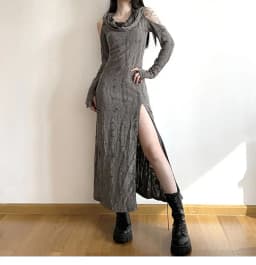 Bodycon Slim Vintage Mermaid Hooded Style Off Shoulder Design Dress Vestidos De Mujer Maxi Women Gyaru Acubi Alt Grunge
