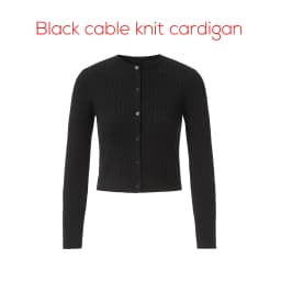 AP SS26 Women Black Cable Cardigan and Polka Dots Slip Dress Classic Style