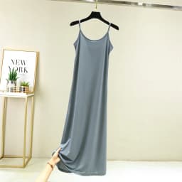 Summer Thin Ice Silk Camisole Dress Women's A-Line Midi Skirt Casual Wear Large Size Inner Wear Dress Korean Style