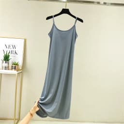 Summer Thin Ice Silk Camisole Dress Women's A-Line Midi Skirt Casual Wear Large Size Inner Wear Dress Korean Style