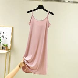 Summer Thin Ice Silk Camisole Dress Women's A-Line Midi Skirt Casual Wear Large Size Inner Wear Dress Korean Style