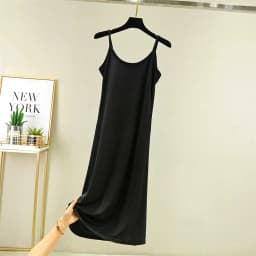 Summer Thin Ice Silk Camisole Dress Women's A-Line Midi Skirt Casual Wear Large Size Inner Wear Dress Korean Style
