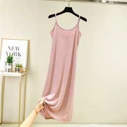 Summer Thin Ice Silk Camisole Dress Women's A-Line Midi Skirt Casual Wear Large Size Inner Wear Dress Korean Style