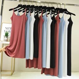 Summer Thin Ice Silk Camisole Dress Women's A-Line Midi Skirt Casual Wear Large Size Inner Wear Dress Korean Style