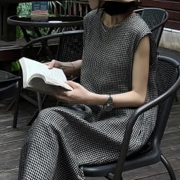 Summer 2026 plus Size Women's Plaid Loose Fit Sleeveless Dress Slimming Concealing Versatile High-End Feeling Commute Style