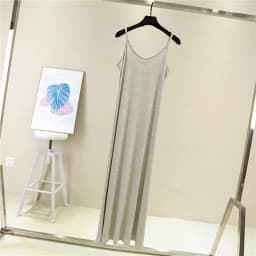 Women's Summer Thin Modal Lined Midi Dress A-Line Pure Color Base Skirt V-Neck Sleeveless Commute Simple Hollow out Loose Waist