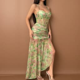 Sexy Sleeveless Floral Print Long Dresses Fashion Women Split Spaghetti Strap Summer Bodycon Casual Beach Evening Party Vestidos