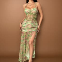 Sexy Sleeveless Floral Print Long Dresses Fashion Women Split Spaghetti Strap Summer Bodycon Casual Beach Evening Party Vestidos