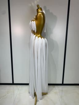 Women Sexy Hollow Out Backless Long Dress Nightclub Bar Stage Performance Costume Eveing Birthday Party Homecoming Dress