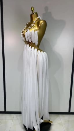 Women Sexy Hollow Out Backless Long Dress Nightclub Bar Stage Performance Costume Eveing Birthday Party Homecoming Dress