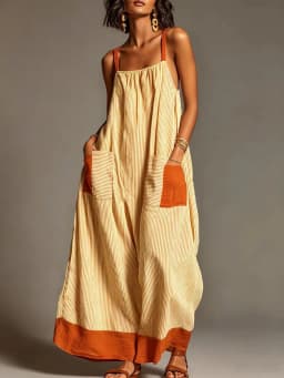 Summer New Elegant Sleeveless Striped Suspender Dress Women's Fashion Boho Casual Office Holiday Party Dresses For Women Robe