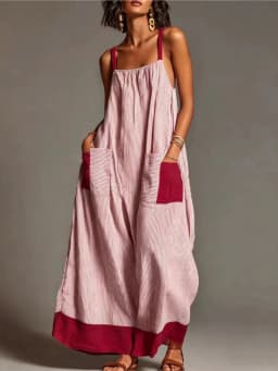 Summer New Elegant Sleeveless Striped Suspender Dress Women's Fashion Boho Casual Office Holiday Party Dresses For Women Robe