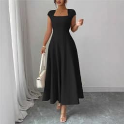 2026 Fashion Elegant Evening Dress A-line Dresses For Woman Party Wedding Vestidos Temperament Short Sleeves Solid Color Banquet