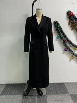 CM.YAYA Fashion Women OL Work Double Breasted Notched Long Sleeve Maxi Dress Spring Sexy Night Elegant Party Street Long Dresses
