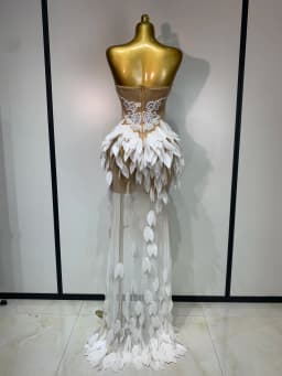 Elegant Pearl Dress Sexy Transparent Mesh Maxi Long Dresses Women Evening Party Wedding Gown Red Carpet Celebrity Stage Outfit