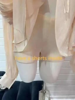 LGRQ 2026 New Summer Fashion Women Clothes Round Neck Lantern Sleeves Satin Short Dress With Shorts Under Two Pieces Set