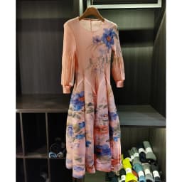 LANMREM Spring New Oil Painting Print Ruched Dress Women's Beach Vacation Platycodon French Long Dress Fairy Style