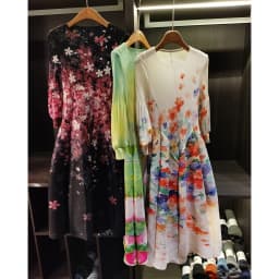 LANMREM Spring New Oil Painting Print Ruched Dress Women's Beach Vacation Platycodon French Long Dress Fairy Style